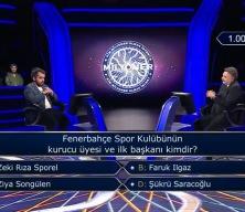 Milyoner'e damga vuran 1 milyon TL'lik Fenerbahçe sorusu: İlk başkanı kimdir?