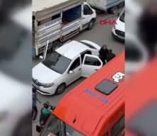 Trafikte tartıştığı kadın sürücüye saldırdı! O anlar cep telefonuna yansıdı