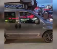 Cadde ortasında kan donduran görüntü! O anlar kamerada