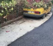 Çiçek taksi! Park halinde unutulan araç sarmaşıklara dolandı