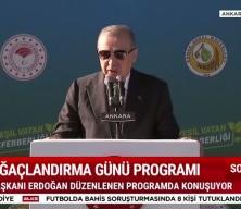 Cumhurbaşkanı Recep Tayyip Erdoğan "11 Kasım Milli Ağaçlandırma Günü Programı"nda konuştu