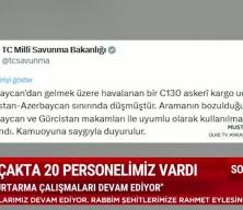 MSB: Düşen uçakta 20 personel vardı