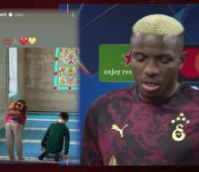 Osimhen camide namaz kılan çocukları paylaştı