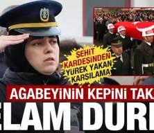 Polis olan kız kardeşi şehit ağabeyini asker selamıyla karşıladı
