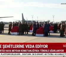  Türkiye şehitlerine  ebediyete uğurluyor