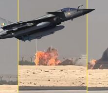 Bir Hint Tejas savaş jeti, Dubai Air Show'da yere çakıldı