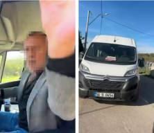 Öğrenci dolu okul servisi şoförünün, trafikte bıçaklı tehdit iddiası