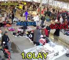 Pazaryerinde akılalmaz yankesicilik! Saniye saniye görüntülendiler