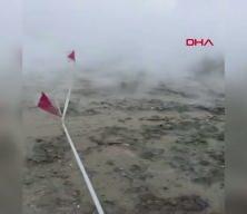 Aydın'da sıcak su boru hattı patladı; yol trafiğe kapandı