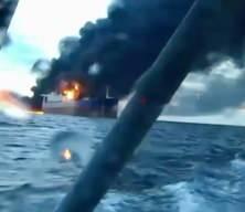  Karadeniz'deki geminin vurulma anı ortaya çıktı