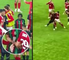 Trabzonsporlu eski futbolcu sahada dehşeti yaşadı! Atılan cisim sonrasında saha karıştı