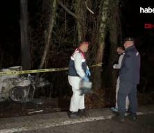 Ağaca çarpan hafif ticari aracın sürücüsü feci şekilde öldü