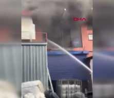 Başakşehir'de plastik imalathanesinde yangın