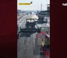 Konya Büyükşehir Aslım caddesinde yoğun asfaltlama çalışması yapıyor