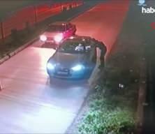 Dehşet saçan aracın polise çarpma anı kamerada