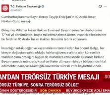 Cumhurbaşkanı Recep Tayyip Erdoğan'dan "Terörsüz Türkiye mesajı"