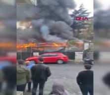 Sarıyer'de iş yerinde yangın