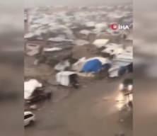 Gazze&rsquo;de şiddetli yağış: Filistinlilerin &ccedil;adırları su altında kaldı