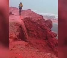 İran&rsquo;da &lsquo;kan kırmızısı&rsquo; dalgalar sosyal medyayı salladı: Kehanet mi, bilim mi?