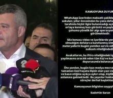Fenerbah&ccedil;e Başkanı Sadettin Saran hakkında y&uuml;r&uuml;t&uuml;len 'Algı operasyonu' hakkında paylaşımda bulundu