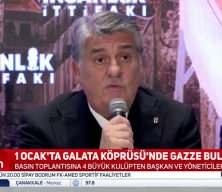 Futbol camiası da Gazze i&ccedil;in Galata K&ouml;pr&uuml;s&uuml;'ndeki buluşmaya destek verdi