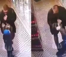 Rusya'da vicdansız adam k&uuml;&ccedil;&uuml;k &ccedil;ocuğu yumrukla yere serdi, adamın sonu ibretlik oldu