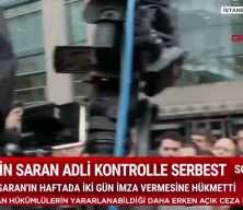 Sadettin Saran adli kontrol şartı ile serbest bırakıldı