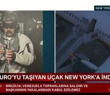 Maduro'yu taşıyan u&ccedil;ak New York'a indi