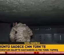 Halep'ten &ccedil;ıkarılan YPG'nin hastaneye yaptığı t&uuml;nel ilk kez g&ouml;r&uuml;nt&uuml;lendi