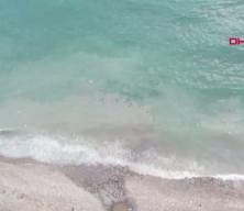  İSKİ'nin arıtma tesisinden bırakılan suyla denizin rengi değişti