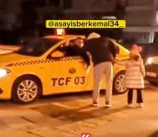 Hadsizliğin zirvesi! Kaldırımdan giden taksici yayaya k&uuml;f&uuml;r edip tehditler savurdu