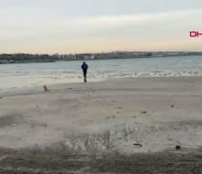 Tekirdağ'da deniz 50 metre &ccedil;ekildi