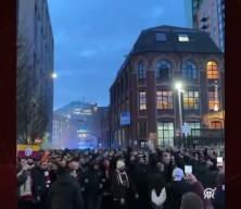 Galatasaray taraftarından İngiltere'de Filistin'e destek