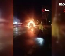 Maltepe'de seyir halindeki otomobil alev alev yandı