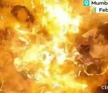 Asans&ouml;rde korku dolu anlar! Balonlar bomba gibi patladı