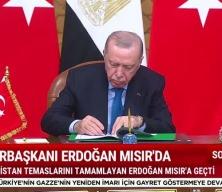 Cumhurbaşkanı Erdoğan Mısır ziyaretinde yeni anlaşmalara imza attı
