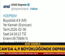 Erzincan'da 4.9 b&uuml;y&uuml;kl&uuml;ğ&uuml;nde şiddetli bir depremle sarsıldı