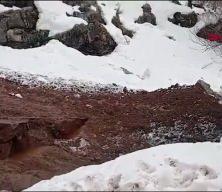 Heyelanda tek katlı ev toprak altında kaldı