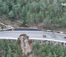 Kumluca-Kemer kara yolunda g&ouml;&ccedil;&uuml;k ve heyelan! Ulaşım kısmen kapatıldı
