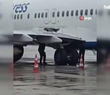  Antalya Havalimanı'nda korkutan kaza ucuz atlatıldı