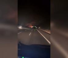 Balıkesir'de d&uuml;şen F-16 u&ccedil;ağının yere &ccedil;akıldığı anlar kamerada