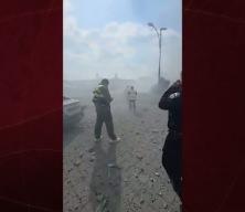 İran f&uuml;zelerle Tel Aviv'i vurdu. F&uuml;zenin vurduğu yerleşke ve &ccedil;evresi &ccedil;&ouml;kt&uuml;.