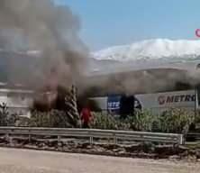 Muğla'da otob&uuml;s yangını