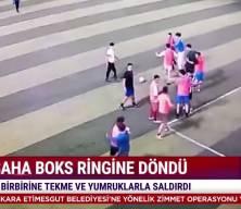 Stres atmak i&ccedil;in gittikleri halı saha ma&ccedil;ında yumruklar konuştu