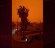 Afrika'dan gelen kum fırtınası Girit adasını kızıla boyadı...