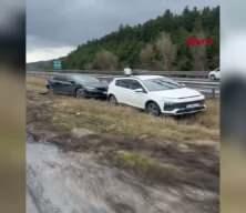 Bolu'da yağmur felaket getirdi: Zincirleme kazada 6 yaralı var