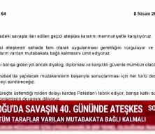 İran savaşında alınan ateşkes kararı sonrasından T&uuml;rkiye'den peş peşe uyarılar geldi