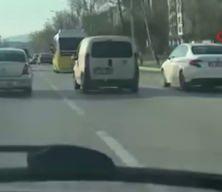 Peş peşe makas atan maganda herkesi korkuttu