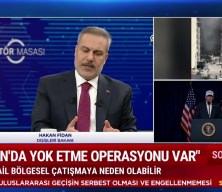 İsrail'in Suriye'ye y&ouml;nelik olası saldırısını Dışişleri Bakanı Hakan Fidan 'B&uuml;y&uuml;k bir risk' deyip a&ccedil;ıkladı..