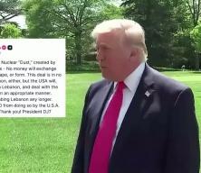 Trump: İsrail artık L&uuml;bnan'ı bombalamayacak